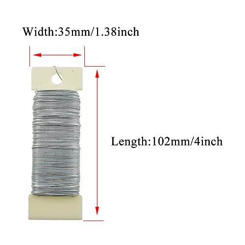 HAHIYO 22Gauge Silver Flexible Floral Wire - 1 Roll, 38 Yards (115 Feet) for Crafts, Christmas Wreaths, Tree & Flower Arrangements, Wedding DIY - color: Silver, size: 22Gauge-1P/38Yards