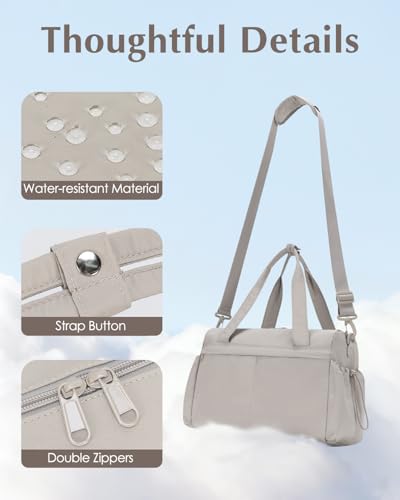 Small Gym Bag, Mini Gym Bag with Yoga Mat Holder & Wet Compartment, Camel - color: Puffer Camel