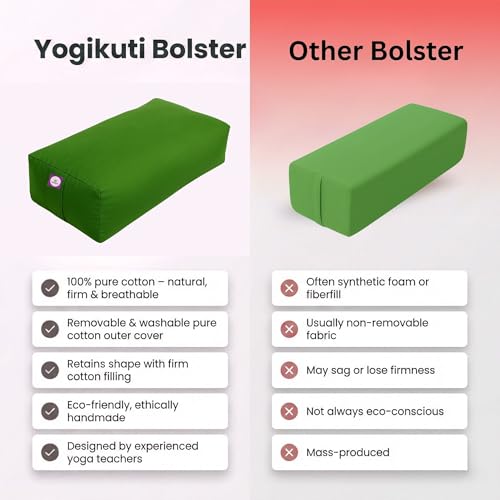 Rectangular Cotton Yoga Bolster, Yoga Pillow, Yoga Cushion, Yin yoga Bolster, Iyengar yoga bolster - color: Green
