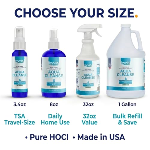 AquaCleanse 하이포아염소산 HOCl Best 3.8L(1갤런) 벌크 다목적 클리너 - size: 128액량 온스(1통)