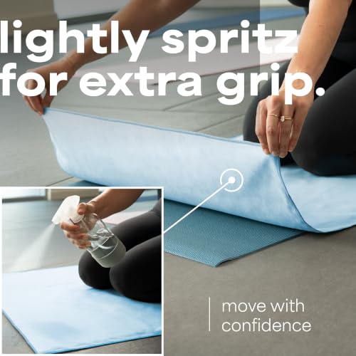 S&T INC. Aura Microfiber Yoga Mat Towel, 26.5" x 72", Blue | Soft and Absorbent, Quick-Dry for Gym, Pilates, and Hot Yoga, Compact for Gym Bag, Machine Washable - color: Blue