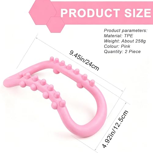 Set of 2 Pilates Yoga Fitness Rings, Pilates Circle Stretch Resistance Training Support Massage, Yoga Equipment Ring with Massage Steel Balls, Training Ring for Pilates, Pink - color: Pink 02