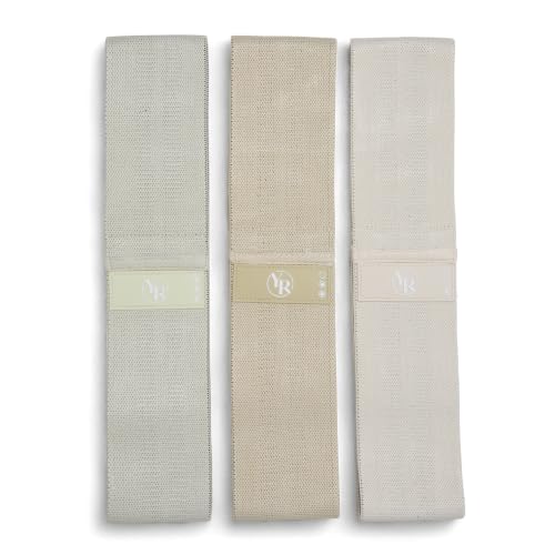 Fabric Booty Bands Set, 3 Resistance Levels for Pilates - color: Beige