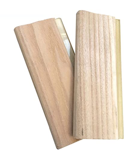 INTBUYING Screen Printing Squeegee Ink Squeegee Wooden Water Scraper 65 Durometer 6.3inches Long 4 inches Wide with Rubber Blade and Wooden Handle - size: 6.3 inches long