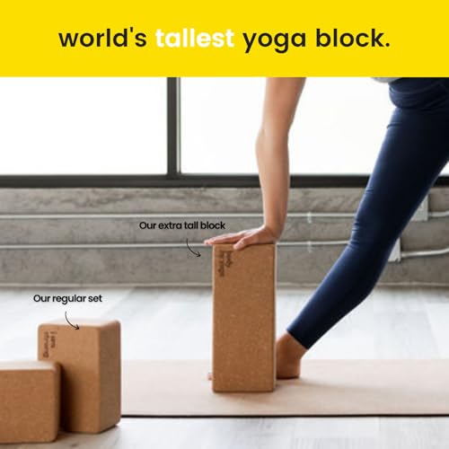 Freedom Block – World’s Tallest Cork Yoga Block (14” x 6” x 4”) | Extra Large Yoga Block for Better Support, Balance & Flexibility | Raises the Floor for Safer, More Accessible Yoga | Body By Yoga