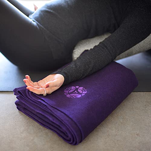 Hugger Mugger Deluxe Wool Blanket - Plum - Soft and Firm, Excellent Yoga Prop, Provides Extra Padding for Knees, Elbows, and Wrists, Durable and Washable - color: Plum