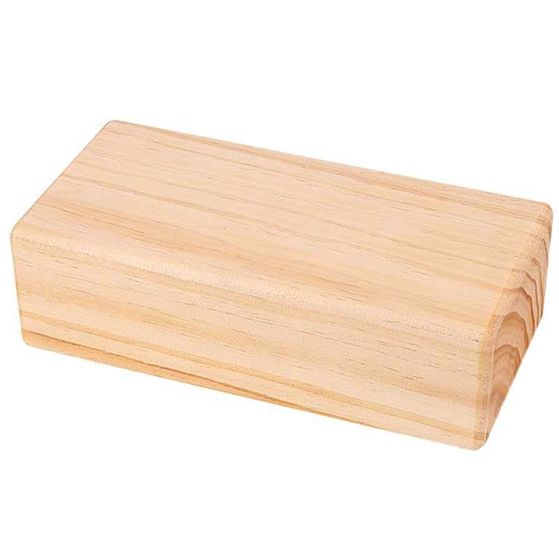 Toddmomy Solid Wood Yoga Block, High Density Wooden Brick with Round Edges & Non-Slip Surface, Yoga Prop for Restorative Fitness, Stretching, Pilates and Meditation, 9" x 4.4" x 2.8"