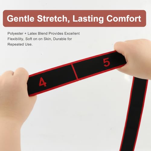 2 Pack Numbered 8 Loop Stretching Strap, Multi-Loop Fitness Resistance Bands for Yoga, Gymnastics, Pilates, Elastic Training Band with Markings, Includes Extra Elastic Loop Band for Home Gym Workout