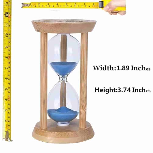 Mini Wooden Sand Timers,100% Bamboo Hourglass Sand Timers 5Min Sandglass Timer for Toothbrush Timer Games Classroom Home Office Cooking(Blue+5Min) - color: Blue, size: 5Min