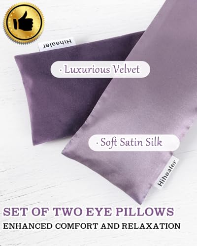 Hihealer Weighted Eye Mask for Sleeping, Lavender Eye Pillow for Spa Yoga - color: Purple&lilac
