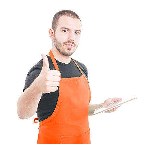 Total 15 PCS Mixed Plain Color Bib Aprons Bulk for Women Men Adult with 2 Front Pockets Chef Cooking Painting Baking(12colours,15pcs) - color: 12 Mixed Colours- 15 Pcs Total