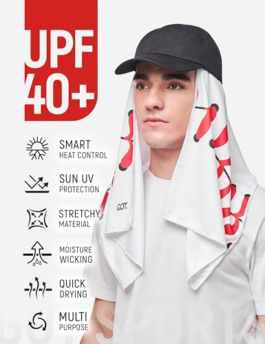 Instant Cooling Towel Neck & Face - Sweat Rag Neck Wraps Gym Workout | 40x12 Inch, Evaporative Cooling, Wet Wring Snap Activation, Lightweight, UPF 40+, Outdoor Adventures - color: Baseball, size: Single Pack