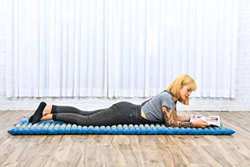 Leewadee - Foldable Floor Mattress - Japanese Roll Up Futon -Trifold Tatami Mat- Guest Floor Bed - Camping Mattress - Thai Massage Mat, Kapok Filled, 75 x 28 inches, Light Blue - color: Sf22 - Blue, size: M: 75x28"