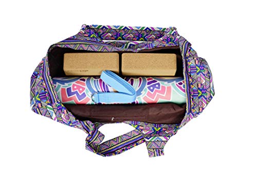 Aozora Yoga Mat Bag Large Yoga Mat Tote Sling Carrier with Pockets Fits Mats with Multi-Functional Storage Pockets Light and Durable - color: Zuma