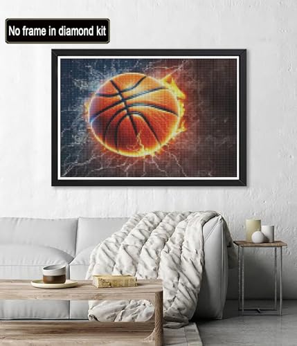 Diymood DIY 5D Diamond Painting Kits for Adults Basketball - Diamond Art Kits for Adults Flame | Full Drill Round | Crystal Mosaic Picture | Beginner | Home Wall Decor | 12x16 inch - color: Colorful1