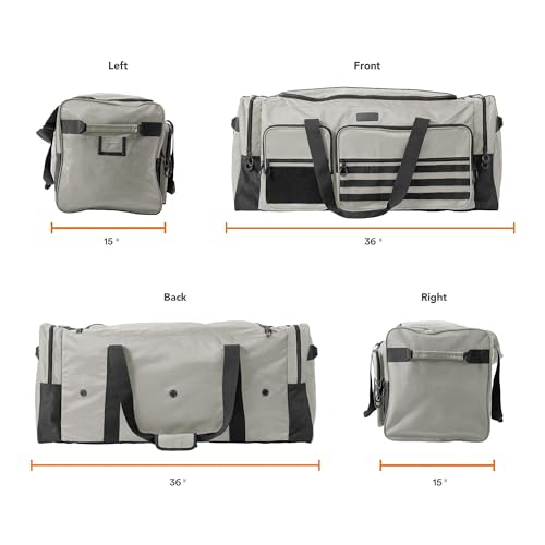 Fitdom 130L 36" Extra Large Heavy Duty Sports Equipment Storage Duffle Bag - color: Silver Grey