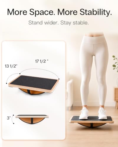 StrongTek Wooden Balance Board, Basic Rocker or Advanced 360° Wobble | Beginner-to-Advanced Options, Non-Slip Surface, Ankle Rehab, Physical Therapy, Core Stability and Balance Training - color: Standard-Advanced-360° Rotation