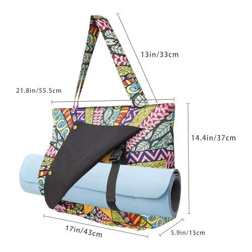 Yoga Mat Bag Yoga Bags and Carriers Fits All Your Stuff Yoga Tote Bag with Zipper Pocket Yoga Mat Carrier Pilates Bag Take in Out Mat Easily - color: Sunflower