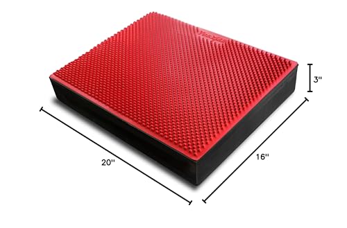 Yes4All Exercise Balance Pad, Non-Slip Foam Kneeling Pad - color: Red/Black - XL Massage Pad - (20" x 16" x 3"), size: X-Large