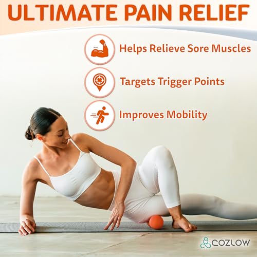 Peanut Massage Ball - Deep Tissue Therapy, Pain Relief - Energizing Orange - color: Energizing Orange