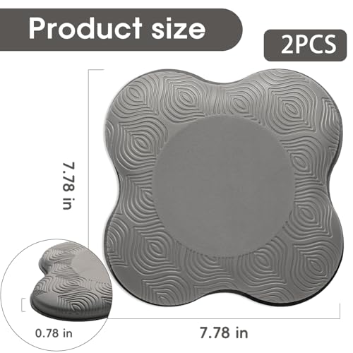2 Pack Yoga Knee Pads Mat Set - Extra Thick Foam Kneeling Pad Cushion for Knees, Elbows, Wrists, Head - Yoga Essentials for Women Men, Non-Slip Pilates, Meditation, Floor Workouts - color: grey