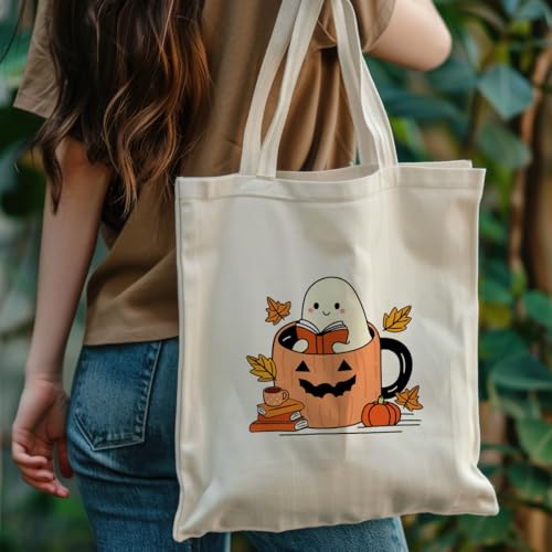 Canvas Bag for Women Grocery Shopping Travel Gym Weekender Vacation Womens Work Tote Bag Gifts - color: Halloween