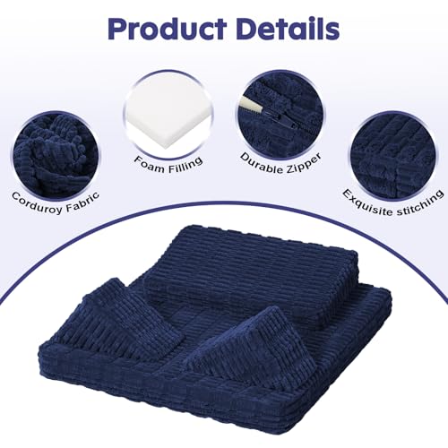 Meditation Cushion, Meditation Mat with Knee Support,Deep Blue - color: Deep Blue, size: 24X24X2 Inch