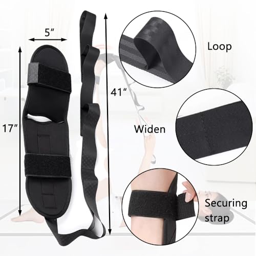 Leg Rehabilitation Training Stretching Belt with Multiple Loops to Lift Leg - Knee Replacement Recovery Aid for Patients Elderly Adults