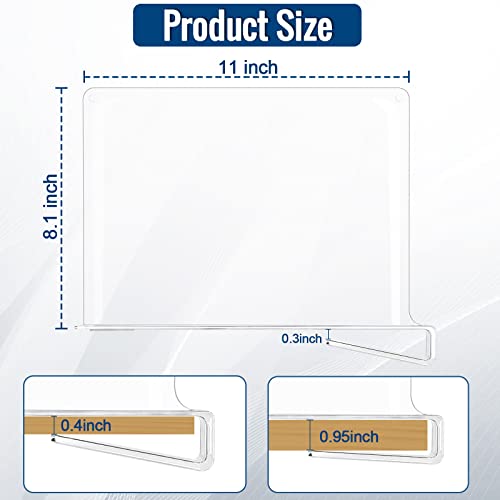 BAUMFEUER 2 Pack Clear Acrylic Shelf Dividers for Closet Shelf Organizer of Bedroom Kitchen Office Bathroom Organizer for Clothes Books and Handbags - color: 2 Pack