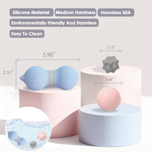 Silicone 3-Piece Massage Ball Set for Trigger Point Therapy | Peanut, Textured and Spiky massage Balls for Myofascial Release, Plantar Fasciitis Relief & Muscle Relaxation - style: Peanut Silicone Massage Ball Set