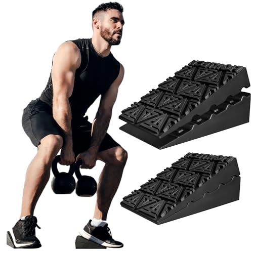 Squat Wedge Block for Elevated Heel Squats and Deadlifts - Improve Mobility, Balance, and Strength - Non-Slip, Versatile Trainer Aid