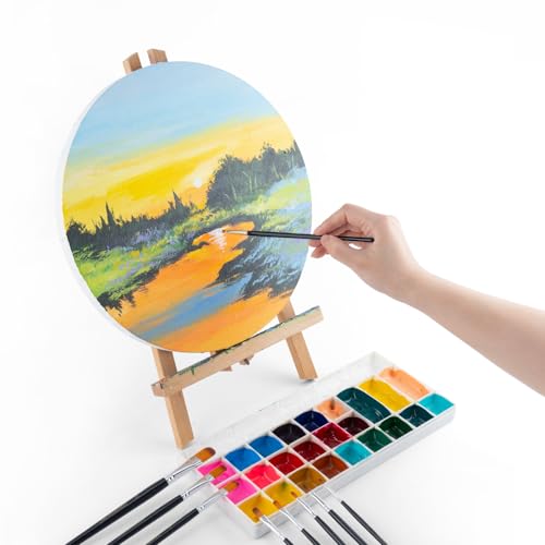 Transon Synthetic Filbert Paint Brush Set 10pcs for Acrylic Watercolor Gouache Art Painting and Body Craft Painting - size: Filbert 10 PCS