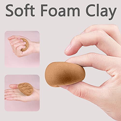 Cutedeer Brown Air Dry Clay, 1.1lb Foam Modeling Clay, Soft Squishy Molding for Kids Adults, Arts & Crafts Project Slime Supplies(1.1lb - 1 Pack, Brown) - color: Brown, size: 1.1lb - 1 PACK
