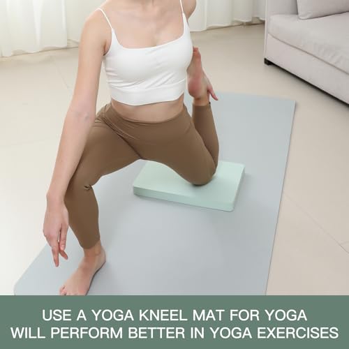 Yoga kneeling mat, 1.5inch Thick,Knee Push-ups, Plank Support & Yoga Elbows/Knees Mat Provides Cushion for Kneeling & Elbows - color: green