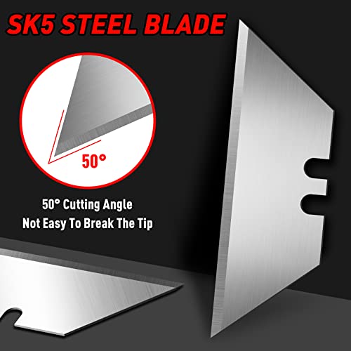 DIYSELF 10 Pack Utility Knife Blades, Box Cutter Blades, Utility Blades, Sk5 Steel Blade for Box Cutter, Sturdy Knife Blade for Razor Blade Utility Knife