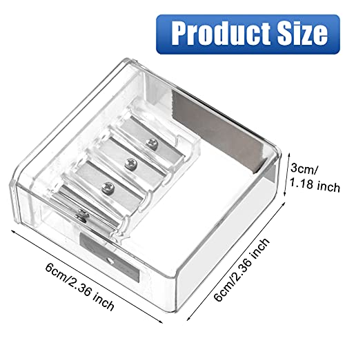 Outus 2 pcs Long Point Pencil Sharpener, 4 Hole for Charcoal Colored Pencil | Handheld Manual Use, Transparent Lid, Sketching Artist Sharpener, Multi Size Holes