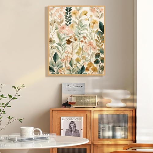 Cute Flower Diamond Art Kits for Adults Diamond Painting Kit for Beginner | Vintage Flower 5D DIY Funny Diamond Dots Full Drill Crafts for Gem Art Dot Art for Adults Home Wall Decor for Teens 12x16 in - color: DP04905