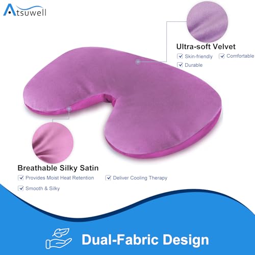 Atsuwell Sinus Mask Microwavable, Heated Eye Masks for Dry Eyes, Pink - color: Pink