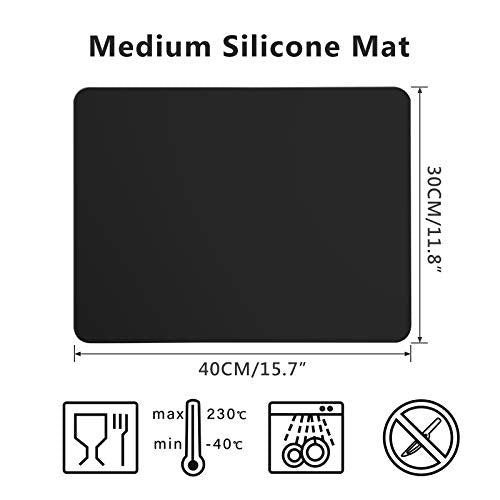 Gartful Silicone Sheets for Crafts, 3PCS Resin Jewelry Casting Molds Mats, Multipurpose Table Cover Placemat, Counter Top Protector Pad, Nonskid Nonstick, Black(15.7 x 11.8 inches) - color: Black, size: 3pcs - 15.7 x 11.8 inches