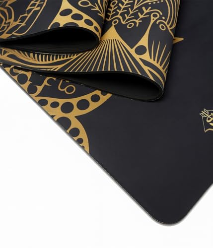 Shakti Warrior Sahasrara Yoga Mat, Artist-designed premium eco-friendly PU yoga mat with a non-slip, non-toxic surface for hot yoga, Pilates and workouts. - size: 72x24"x6mm