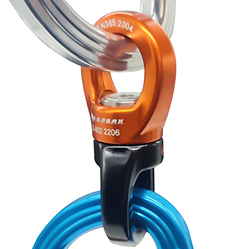 35kN Swing Swivel, CE Certified 360°Rotational Device, Silent Hanging Accessory for Tree Swing, Aerial Dance - color: Orange+black, size: 35 kN