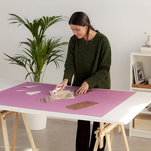 Elan Cutting Mat A0 Pink & Purple, Extra Large Self Healing Cutting Mat 36 x 48 Inch, 5-Ply Craft Board Pink, Hobby Board for Crafts 36x48 Inch - style: 48" x 36"
