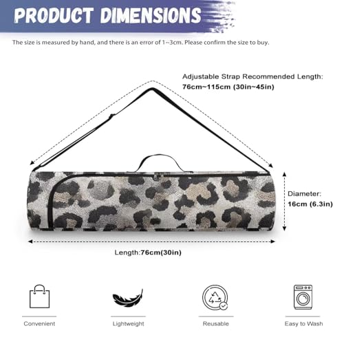 Yoga Mat Bag for Women & Men Full-Zip Yoga Mat Carrier Bag for Class Workout Park with Adjustable Strap - color: Black Spot