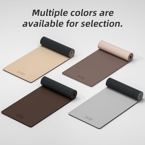 Yoga Mat Thick(8mm)Exercise Mat Non Slip Anti-tear,Pilates Mat for Men and Women,Workout Mats for Home,Barefoot Workouts and Floor Exercise,with Carrier Strap(71"x 24" ) (Light coffee + apricot)
