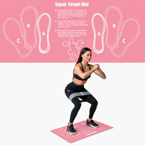 Workout Mat for Home Gym, Diatomite Non-Slip Yoga Exercise Mat, Natural Rubber Fitness Mat with Shock Absorption, Washable - color: Pink
