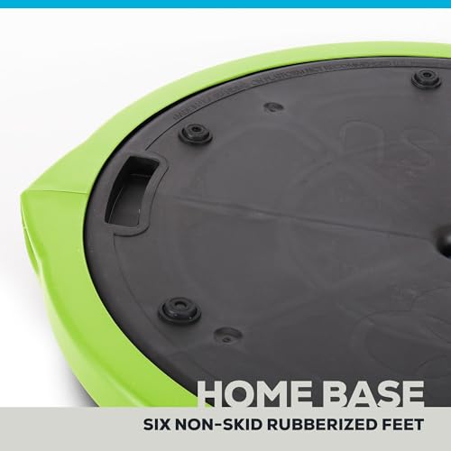 Bosu Balance Ball Exercise Trainer, Home Gym Equipment w/Guided Workouts & Pump, 26" Inflatable Fitness Platform for Strength Training, Standing, Balancing, and Core Workout - color: Lime Green