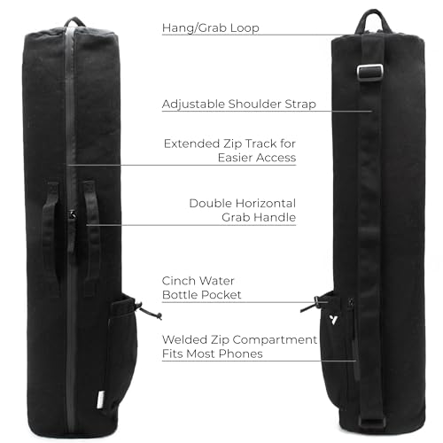 VOORAY Avani Yoga Mat Bag with Adjustable Shoulder Strap - Black