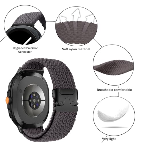 Nylon Braided band Compatible with Samsung Galaxy Watch 8/9 40mm 44mm - color: Space Gray