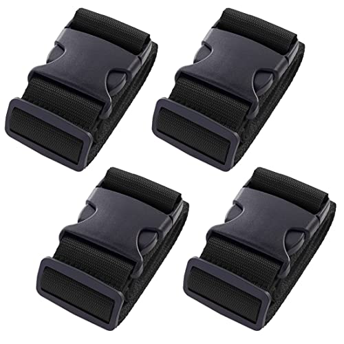 4pcs 74″×2″Luggage Straps for Suitcases,Adjustable Suitcase Straps and Heavy Duty Strap Buckle Packing Straps Travel Accessories,Black - color: Black 4PCS