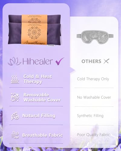 Hihealer Weighted Eye Mask for Sleeping, Lavender Eye Pillow for Spa Yoga | Relaxation Gifts for Women, Meditation Accessories, Relaxing, Self Care, Stress Relief, Wellness Gifts,Purple Birthday Gifts - color: Purple